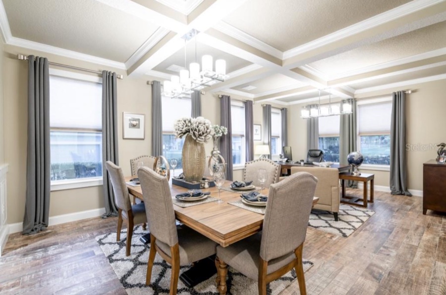 Tree Meadow dining room, listing photo by Danny Nguyen